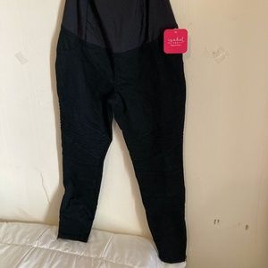 Maternity Crossover Leggings w/zipper bottoms Sz12